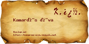 Kamarás Éva névjegykártya